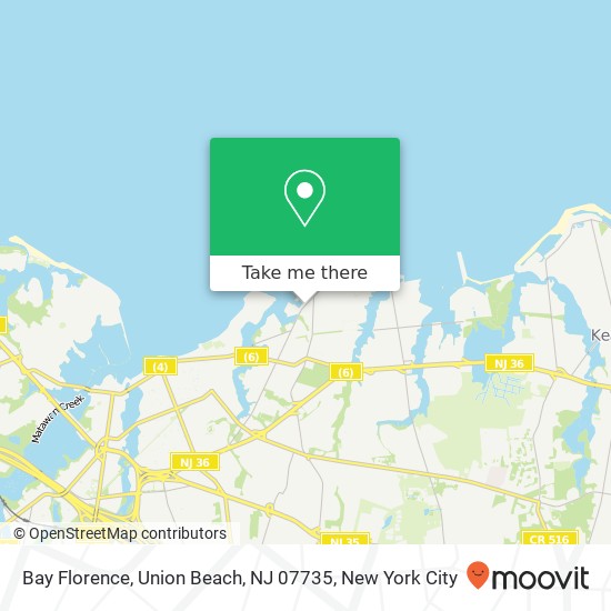 Mapa de Bay Florence, Union Beach, NJ 07735