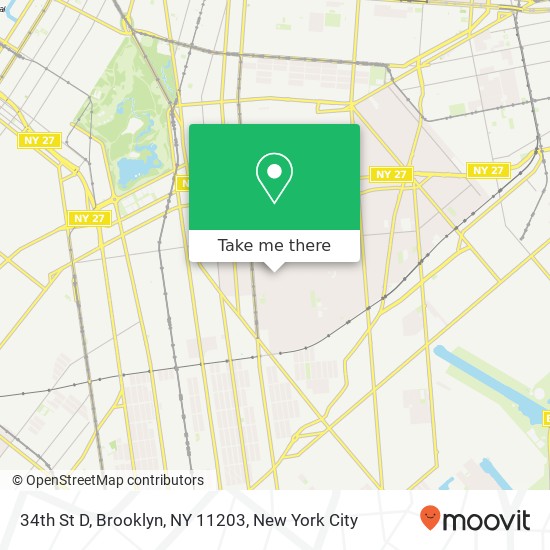 Mapa de 34th St D, Brooklyn, NY 11203