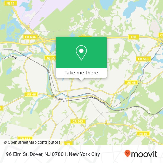 Mapa de 96 Elm St, Dover, NJ 07801