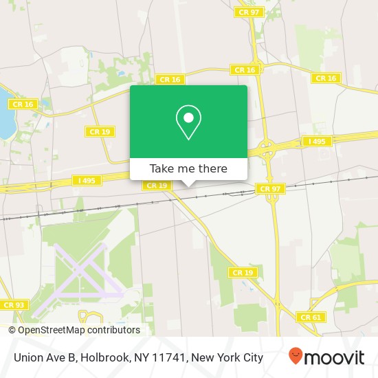 Mapa de Union Ave B, Holbrook, NY 11741