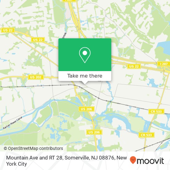 Mapa de Mountain Ave and RT 28, Somerville, NJ 08876
