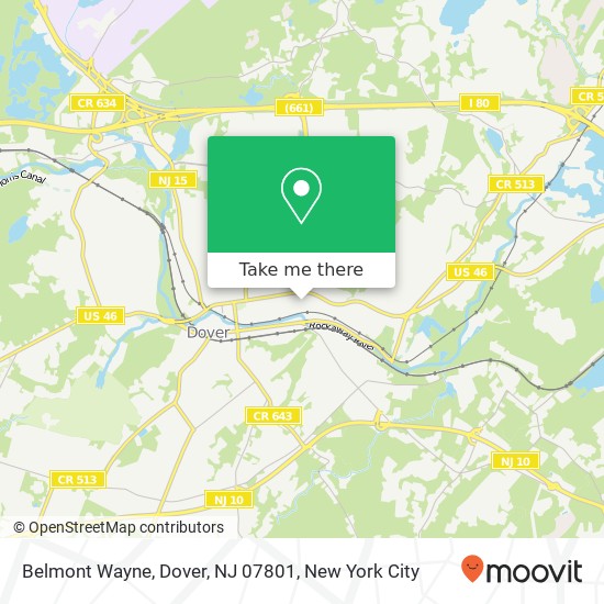 Mapa de Belmont Wayne, Dover, NJ 07801