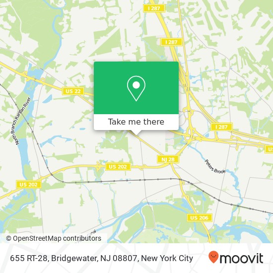 Mapa de 655 RT-28, Bridgewater, NJ 08807