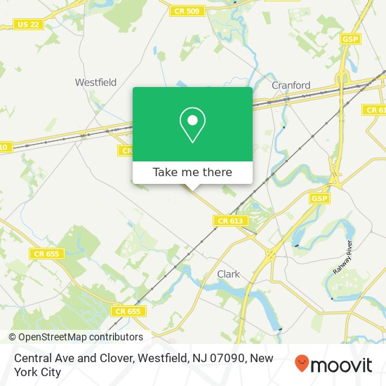 Central Ave and Clover, Westfield, NJ 07090 map