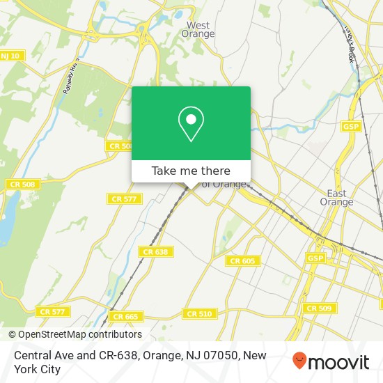 Mapa de Central Ave and CR-638, Orange, NJ 07050