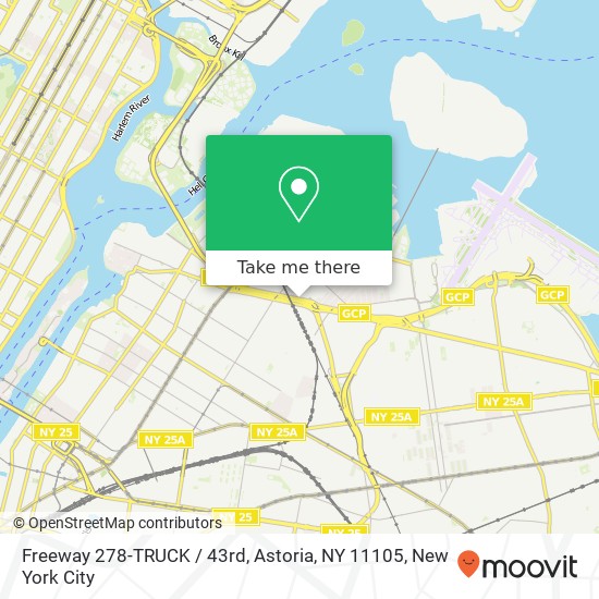 Mapa de Freeway 278-TRUCK / 43rd, Astoria, NY 11105