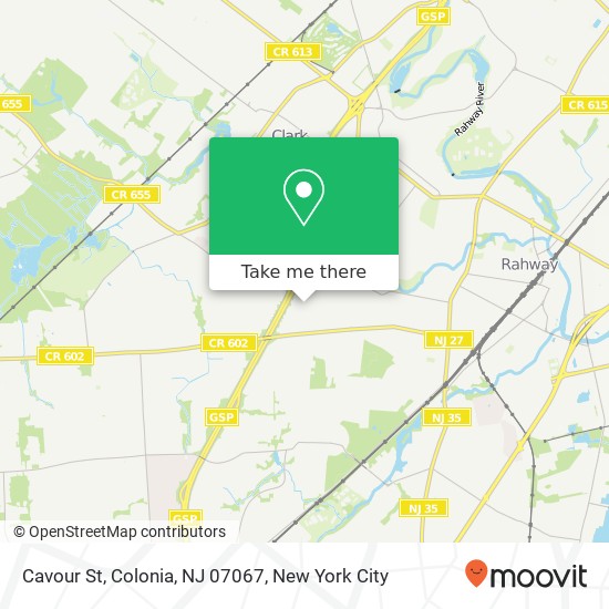 Mapa de Cavour St, Colonia, NJ 07067