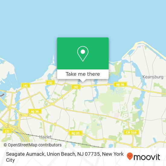 Mapa de Seagate Aumack, Union Beach, NJ 07735