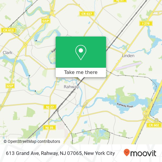 Mapa de 613 Grand Ave, Rahway, NJ 07065