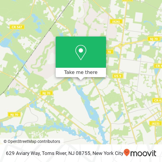 Mapa de 629 Aviary Way, Toms River, NJ 08755