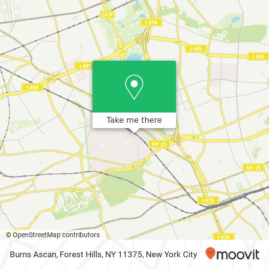 Mapa de Burns Ascan, Forest Hills, NY 11375