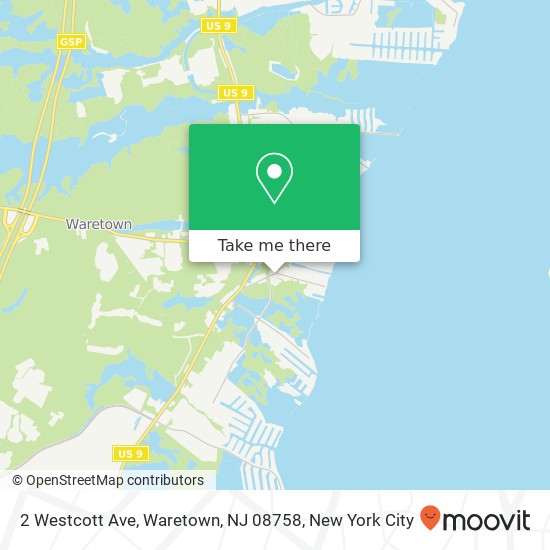 Mapa de 2 Westcott Ave, Waretown, NJ 08758