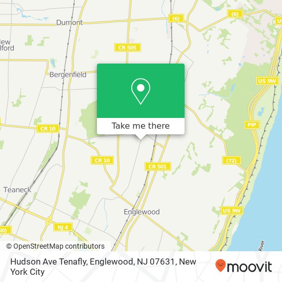 Mapa de Hudson Ave Tenafly, Englewood, NJ 07631