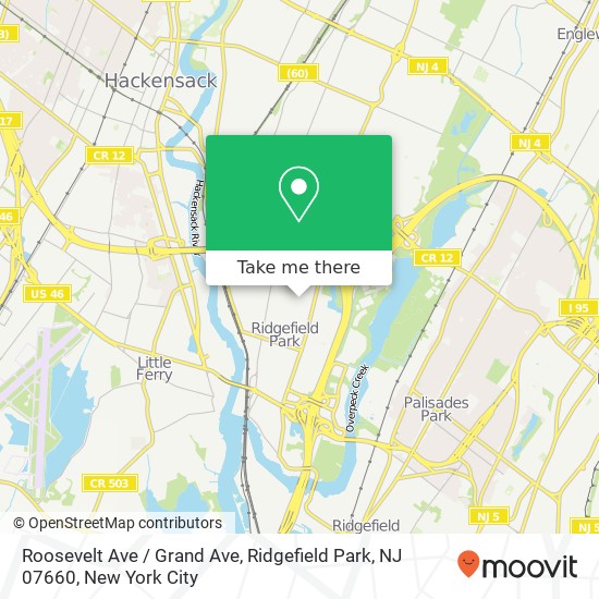 Roosevelt Ave / Grand Ave, Ridgefield Park, NJ 07660 map