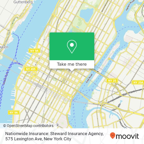 Nationwide Insurance: Steward Insurance Agency, 575 Lexington Ave map