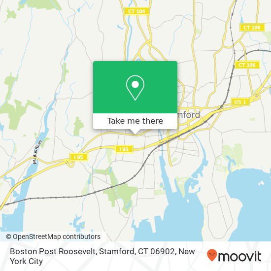 Mapa de Boston Post Roosevelt, Stamford, CT 06902