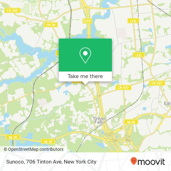 Mapa de Sunoco, 706 Tinton Ave