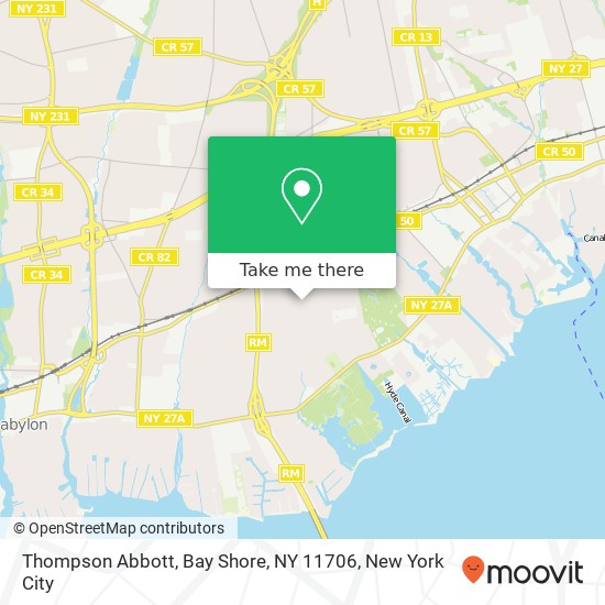Mapa de Thompson Abbott, Bay Shore, NY 11706