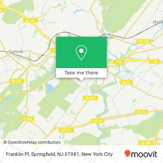 Mapa de Franklin Pl, Springfield, NJ 07081