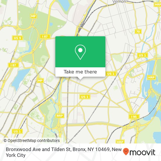 Mapa de Bronxwood Ave and Tilden St, Bronx, NY 10469