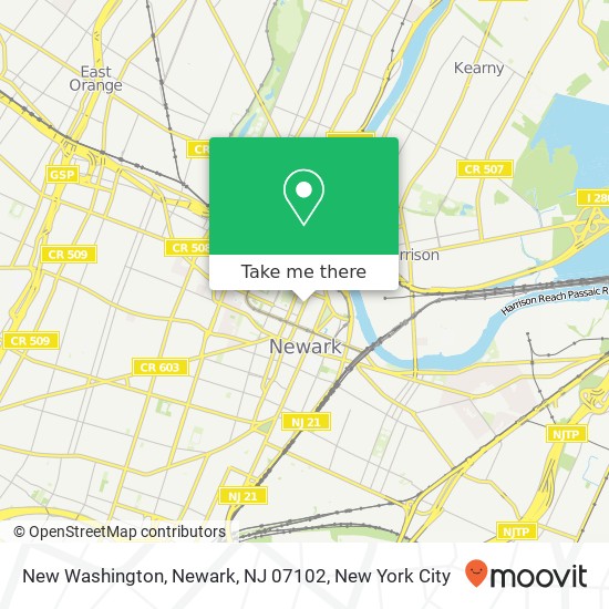 Mapa de New Washington, Newark, NJ 07102