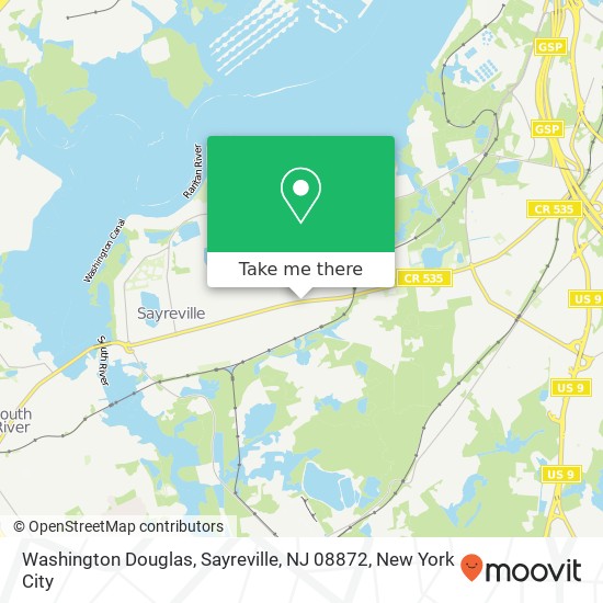 Mapa de Washington Douglas, Sayreville, NJ 08872