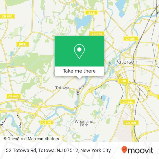 Mapa de 52 Totowa Rd, Totowa, NJ 07512