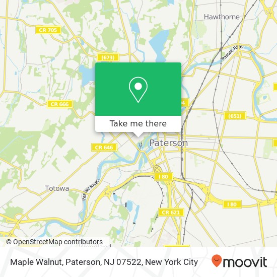 Mapa de Maple Walnut, Paterson, NJ 07522