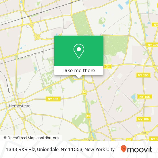 Mapa de 1343 RXR Plz, Uniondale, NY 11553
