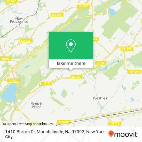 1410 Barton Dr, Mountainside, NJ 07092 map