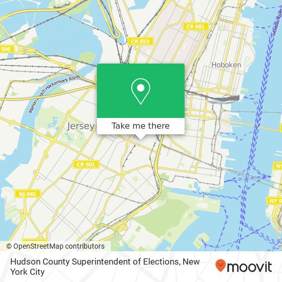 Hudson County Superintendent of Elections map