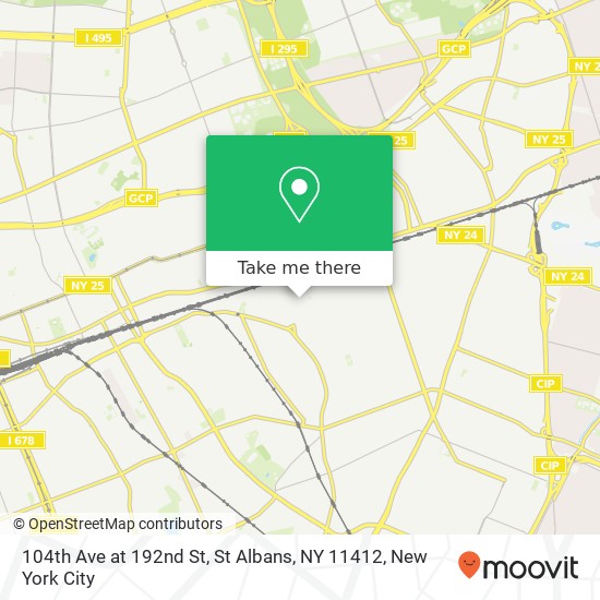 Mapa de 104th Ave at 192nd St, St Albans, NY 11412