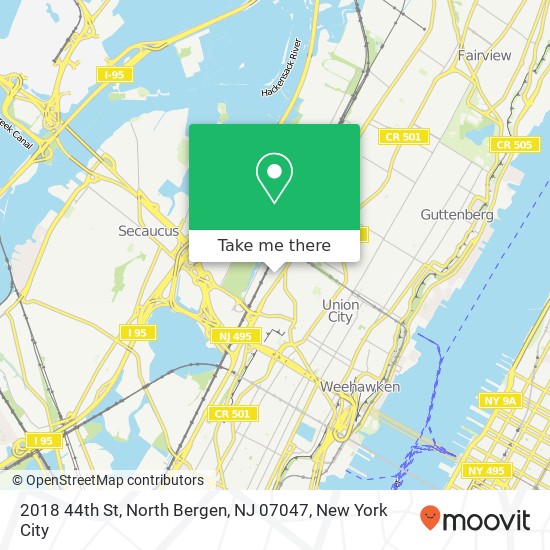 Mapa de 2018 44th St, North Bergen, NJ 07047