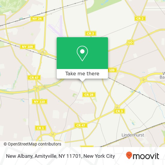 Mapa de New Albany, Amityville, NY 11701