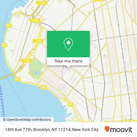 Mapa de 18th Ave 77th, Brooklyn, NY 11214