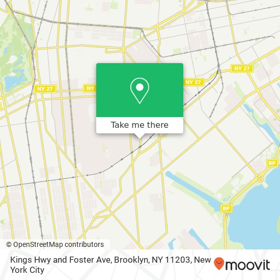 Mapa de Kings Hwy and Foster Ave, Brooklyn, NY 11203