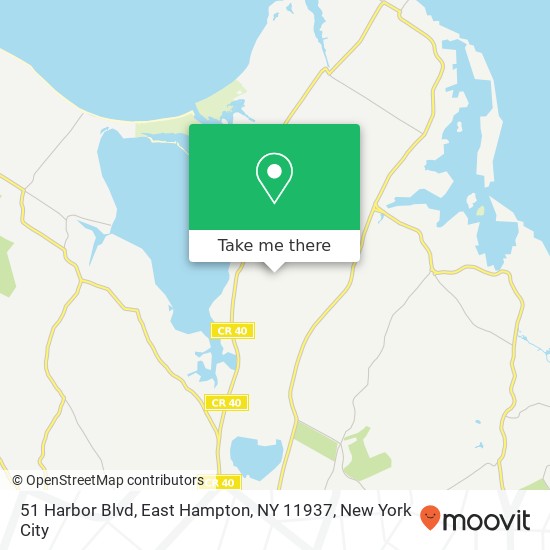 Mapa de 51 Harbor Blvd, East Hampton, NY 11937