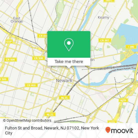 Mapa de Fulton St and Broad, Newark, NJ 07102