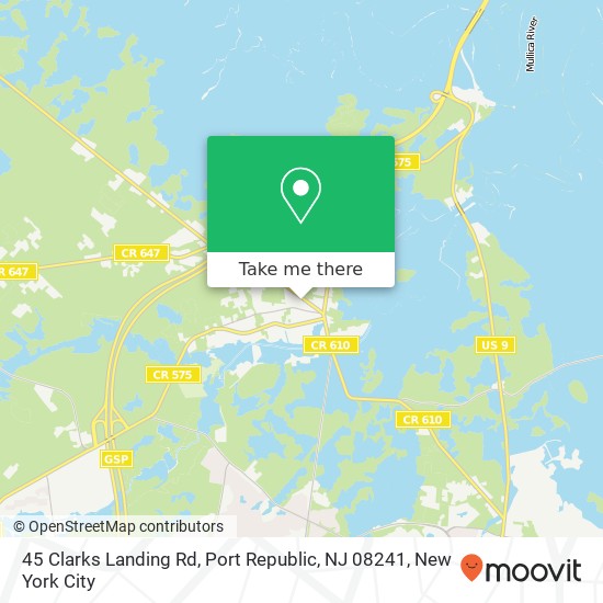 Mapa de 45 Clarks Landing Rd, Port Republic, NJ 08241