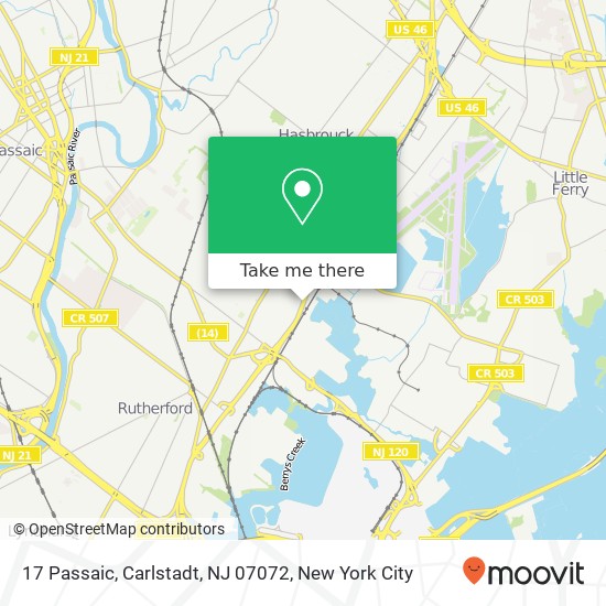 Mapa de 17 Passaic, Carlstadt, NJ 07072