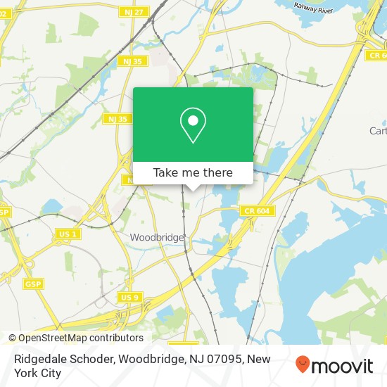 Mapa de Ridgedale Schoder, Woodbridge, NJ 07095