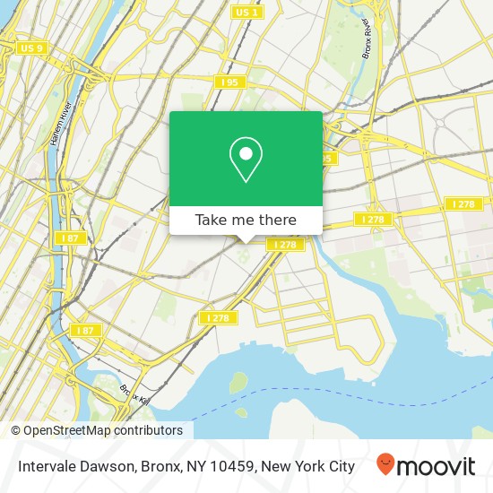 Mapa de Intervale Dawson, Bronx, NY 10459