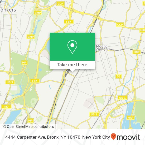 Mapa de 4444 Carpenter Ave, Bronx, NY 10470