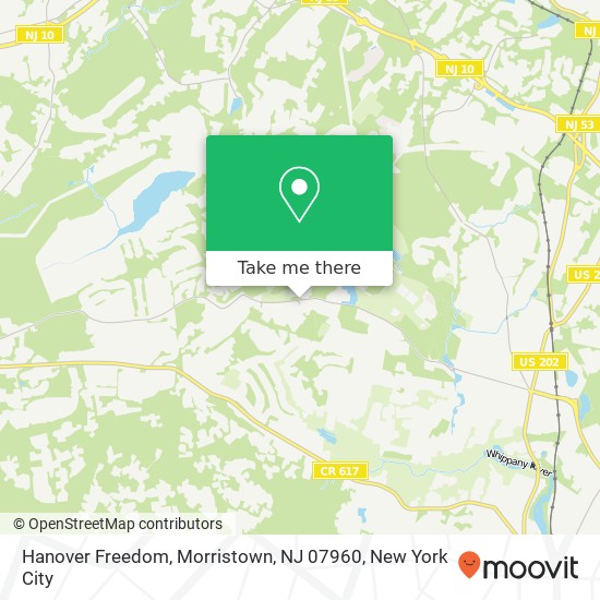 Mapa de Hanover Freedom, Morristown, NJ 07960