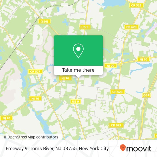 Mapa de Freeway 9, Toms River, NJ 08755