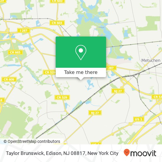 Mapa de Taylor Brunswick, Edison, NJ 08817