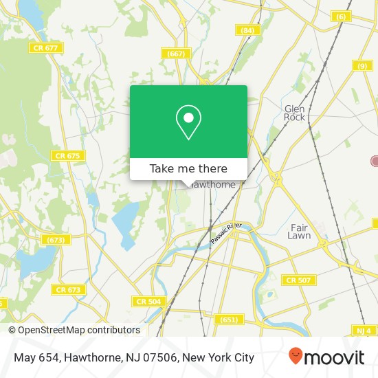 Mapa de May 654, Hawthorne, NJ 07506