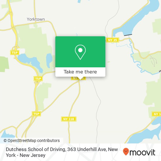 Mapa de Dutchess School of Driving, 363 Underhill Ave