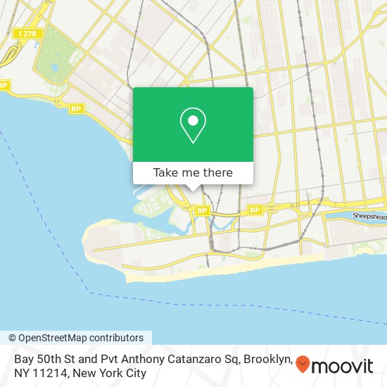 Bay 50th St and Pvt Anthony Catanzaro Sq, Brooklyn, NY 11214 map