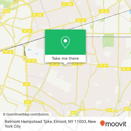 Mapa de Belmont Hempstead Tpke, Elmont, NY 11003